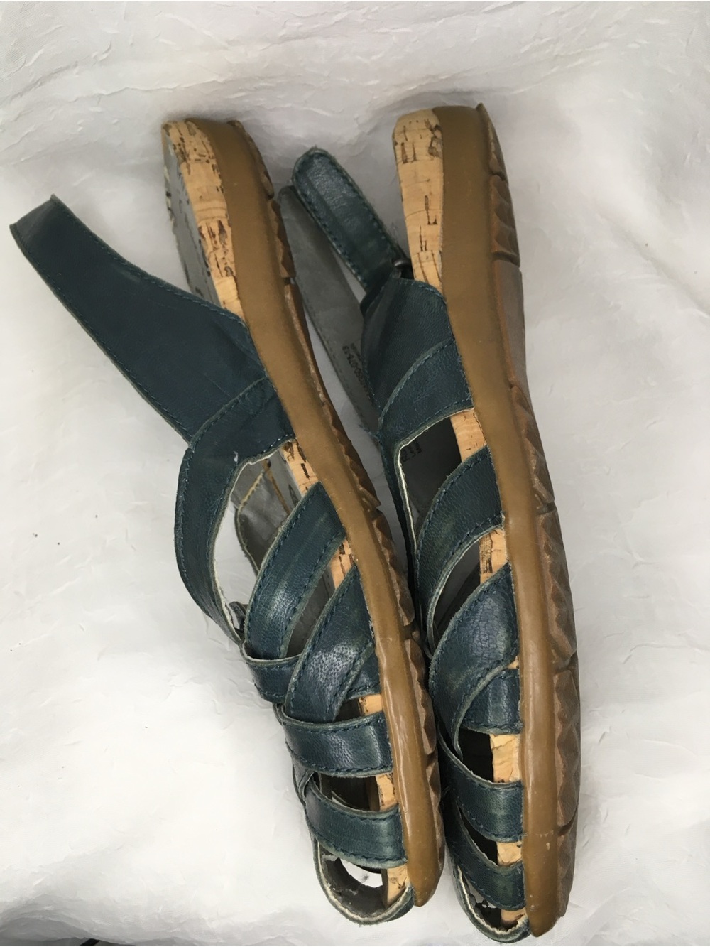 Blue Leather BareTraps Rumily Slingback Closed Toe Comfort Sandals -9M- - Picture 8 of 9